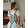 image:imageSCARLET DARKNESS Corset Tops for Women Renaissance Costume Floral Lace Up Boned Bustier with ZipGreen Floral