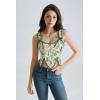 image:imageSCARLET DARKNESS Corset Tops for Women Renaissance Costume Floral Lace Up Boned Bustier with ZipGreen Leaves