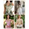 image:imageSCARLET DARKNESS Corset Tops for Women Renaissance Costume Floral Lace Up Boned Bustier with ZipOrange Floral