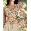 image:imageSCARLET DARKNESS Corset Tops for Women Renaissance Costume Floral Lace Up Boned Bustier with ZipOrange Floral