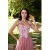 image:imageSCARLET DARKNESS Corset Tops for Women Renaissance Costume Floral Lace Up Boned Bustier with ZipPink