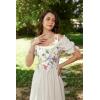 image:imageSCARLET DARKNESS Corset Tops for Women Renaissance Costume Floral Lace Up Boned Bustier with ZipPurple Floral