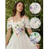 image:imageSCARLET DARKNESS Corset Tops for Women Renaissance Costume Floral Lace Up Boned Bustier with ZipPurple Floral