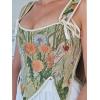 image:imageSCARLET DARKNESS Corset Tops for Women Renaissance Costume Floral Lace Up Boned Bustier with ZipYellow Blossom