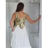 image:imageSCARLET DARKNESS Corset Tops for Women Renaissance Costume Floral Lace Up Boned Bustier with ZipYellow Blossom
