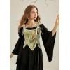image:imageSCARLET DARKNESS Corset Tops for Women Renaissance Costume Floral Lace Up Boned Bustier with ZipYellow Blossom