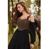 image:imageSCARLET DARKNESS Corset Tops for Women Sweetheart Neckline Floral Corset with Zipper Size 618Brown