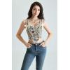 image:imageSCARLET DARKNESS Corset Tops for Women Sweetheart Neckline Floral Corset with Zipper Size 618Cream Chrysanthemum
