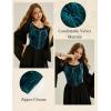 image:imageSCARLET DARKNESS Renaissance Corset Tops for Women Pirate Lace Up Overbust Velvet Bustier BodiceCerulean