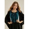 image:imageSCARLET DARKNESS Renaissance Corset Tops for Women Pirate Lace Up Overbust Velvet Bustier BodiceCerulean