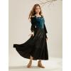 image:imageSCARLET DARKNESS Renaissance Corset Tops for Women Pirate Lace Up Overbust Velvet Bustier BodiceCerulean