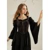 image:imageSCARLET DARKNESS Renaissance Corset Tops for Women Pirate Lace Up Overbust Velvet Bustier BodiceDark Brown