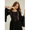 image:imageSCARLET DARKNESS Renaissance Corset Tops for Women Pirate Lace Up Overbust Velvet Bustier BodiceDark Brown