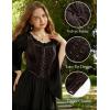 image:imageSCARLET DARKNESS Renaissance Corset Tops for Women Pirate Lace Up Overbust Velvet Bustier BodiceDark Brown
