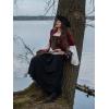 image:imageSCARLET DARKNESS Renaissance Corset Tops for Women Pirate Lace Up Overbust Velvet Bustier BodiceDark Brown