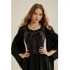 image:imageSCARLET DARKNESS Renaissance Corset Tops for Women Pirate Lace Up Overbust Velvet Bustier BodiceDark Brown
