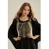 image:imageSCARLET DARKNESS Renaissance Corset Tops for Women Pirate Lace Up Overbust Velvet Bustier BodiceGolden Coffee