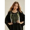 image:imageSCARLET DARKNESS Renaissance Corset Tops for Women Pirate Lace Up Overbust Velvet Bustier BodiceOlive Green