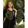 image:imageSCARLET DARKNESS Renaissance Corset Tops for Women Pirate Lace Up Overbust Velvet Bustier BodiceOlive Green