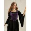 image:imageSCARLET DARKNESS Renaissance Corset Tops for Women Pirate Lace Up Overbust Velvet Bustier BodicePurple