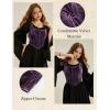 image:imageSCARLET DARKNESS Renaissance Corset Tops for Women Pirate Lace Up Overbust Velvet Bustier BodicePurple