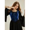 image:imageSCARLET DARKNESS Renaissance Corset Tops for Women Pirate Lace Up Overbust Velvet Bustier BodiceRoyal Blue