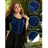 image:imageSCARLET DARKNESS Renaissance Corset Tops for Women Pirate Lace Up Overbust Velvet Bustier BodiceRoyal Blue