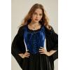image:imageSCARLET DARKNESS Renaissance Corset Tops for Women Pirate Lace Up Overbust Velvet Bustier BodiceRoyal Blue