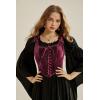 image:imageSCARLET DARKNESS Renaissance Corset Tops for Women Pirate Lace Up Overbust Velvet Bustier BodiceWine Red