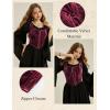 image:imageSCARLET DARKNESS Renaissance Corset Tops for Women Pirate Lace Up Overbust Velvet Bustier BodiceWine Red