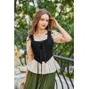 image:imageSCARLET DARKNESS Womens Renaissance Corset Tops Vintage Lace Up Overbust Bustier BodiceDeep Black