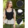 image:imageSCARLET DARKNESS Womens Renaissance Corset Tops Vintage Lace Up Overbust Bustier BodiceDeep Black