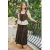 image:imageSCARLET DARKNESS Womens Renaissance Corset Tops Vintage Lace Up Overbust Bustier BodiceDeep Drown
