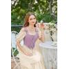 image:imageSCARLET DARKNESS Womens Renaissance Corset Tops Vintage Lace Up Overbust Bustier BodiceLight Purple