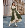 image:imageSCARLRT DARKNESS Women Renaissance Costume Underbust Pirate Peasant High Low Dress with PocketsArmy Green