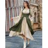 image:imageSCARLRT DARKNESS Women Renaissance Costume Underbust Pirate Peasant High Low Dress with PocketsArmy Green