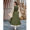 image:imageSCARLRT DARKNESS Women Renaissance Costume Underbust Pirate Peasant High Low Dress with PocketsArmy Green