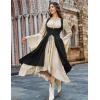 image:imageSCARLRT DARKNESS Women Renaissance Costume Underbust Pirate Peasant High Low Dress with PocketsBlack