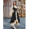 image:imageSCARLRT DARKNESS Women Renaissance Costume Underbust Pirate Peasant High Low Dress with PocketsBlack