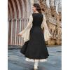 image:imageSCARLRT DARKNESS Women Renaissance Costume Underbust Pirate Peasant High Low Dress with PocketsBlack