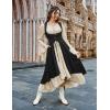 image:imageSCARLRT DARKNESS Women Renaissance Costume Underbust Pirate Peasant High Low Dress with PocketsBlack