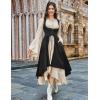 image:imageSCARLRT DARKNESS Women Renaissance Costume Underbust Pirate Peasant High Low Dress with PocketsBlack