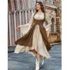 image:imageSCARLRT DARKNESS Women Renaissance Costume Underbust Pirate Peasant High Low Dress with PocketsBrown