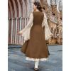 image:imageSCARLRT DARKNESS Women Renaissance Costume Underbust Pirate Peasant High Low Dress with PocketsBrown