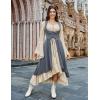 image:imageSCARLRT DARKNESS Women Renaissance Costume Underbust Pirate Peasant High Low Dress with PocketsDusty Blue