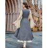 image:imageSCARLRT DARKNESS Women Renaissance Costume Underbust Pirate Peasant High Low Dress with PocketsDusty Blue