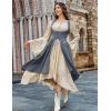 image:imageSCARLRT DARKNESS Women Renaissance Costume Underbust Pirate Peasant High Low Dress with PocketsDusty Blue