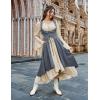 image:imageSCARLRT DARKNESS Women Renaissance Costume Underbust Pirate Peasant High Low Dress with PocketsDusty Blue