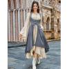 image:imageSCARLRT DARKNESS Women Renaissance Costume Underbust Pirate Peasant High Low Dress with PocketsDusty Blue