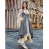 image:imageSCARLRT DARKNESS Women Renaissance Costume Underbust Pirate Peasant High Low Dress with PocketsDusty Blue